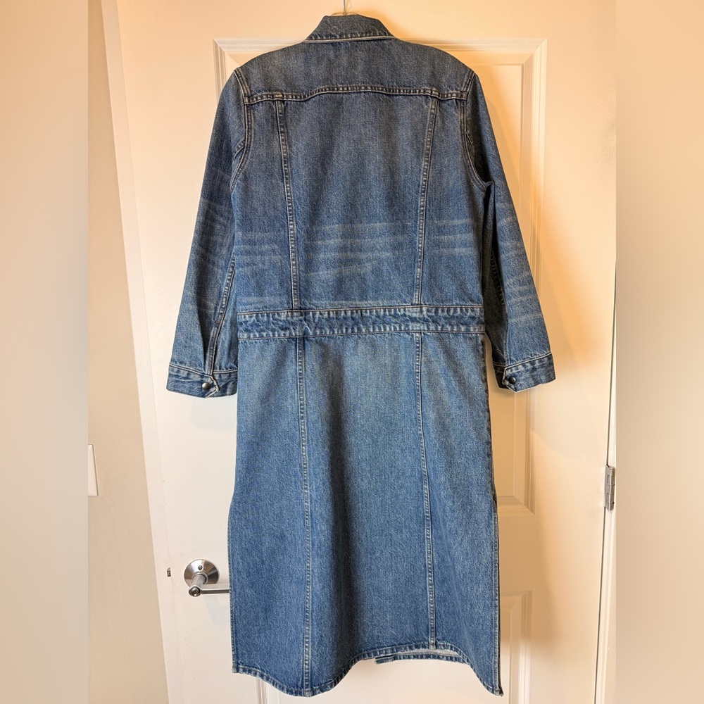 Helmut Lang VINTAGE Denim Trench Coat Dress Jacket Made in USA Size M | RARE - Picture 10 of 14
